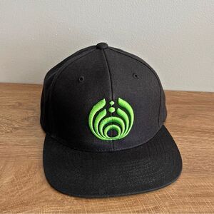 Bassnectar Logo Snapback Hat Black Neon Green Yupoong The Classics Cap